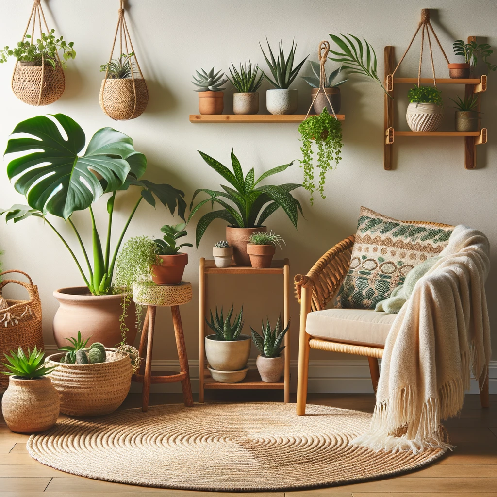 adding plants is another great point for boho room ideas